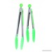 Best Premium Kitchen Tongs Set - Heavy-Duty Stainless Steel Tongs with Silicone Tips - Best for Cooking Baking Serving Salad Grilling & BBQ Heat Resistant - 9 Inch and 12 Inch (Green) - B01A32ZRLG